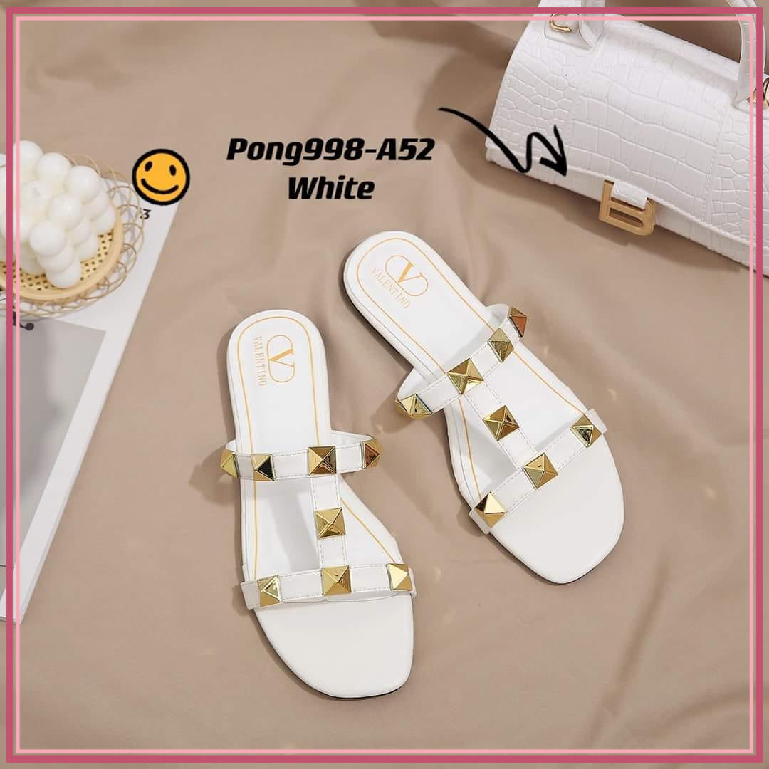 VAL998-A52 Casual Flat Sandal Shoes StyleMoto White 35 