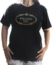 Designer Small Studs T-Shirt StyleMoto Prada Black 