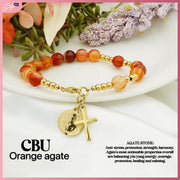 San Benito Gemstone Rosary Bracelet Bracelets StyleMoto Orange Agate 