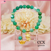 2023 Lucky Money Rabbit Gemstone Bracelet Bracelets StyleMoto Green 