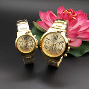 MK0021 Casual Couple Watch (For Him & Her) StyleMoto Gold 