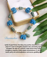 Lucky Charm Authentic Jade & Powder Collar Elephant Bracelet StyleMoto December 