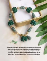 Lucky Charm Authentic Jade & Powder Collar Elephant Bracelet StyleMoto May 