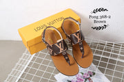 LV368-2 Casual Flat Thong Sandals StyleMoto Brown 35 