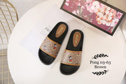 GG03-63 Mickey Mouse Slides Shoes StyleMoto Brown 38 