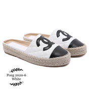 CC2020-6 Casual Half Shoes Espadrille StyleMoto White 35 