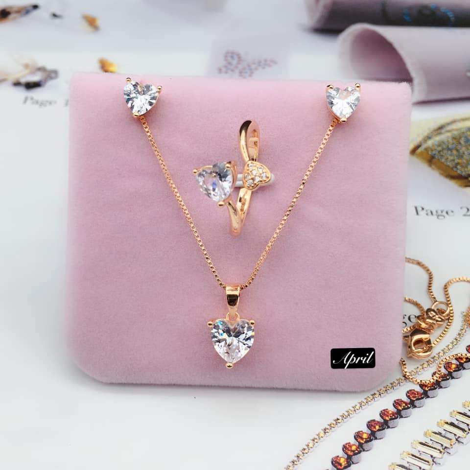 Elegant 2-in-1 Birthstone Jewelry Set With Box StyleMoto April 