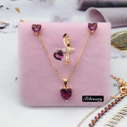 Elegant 2-in-1 Birthstone Jewelry Set With Box StyleMoto February 
