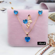 Elegant 2-in-1 Birthstone Jewelry Set With Box StyleMoto March 