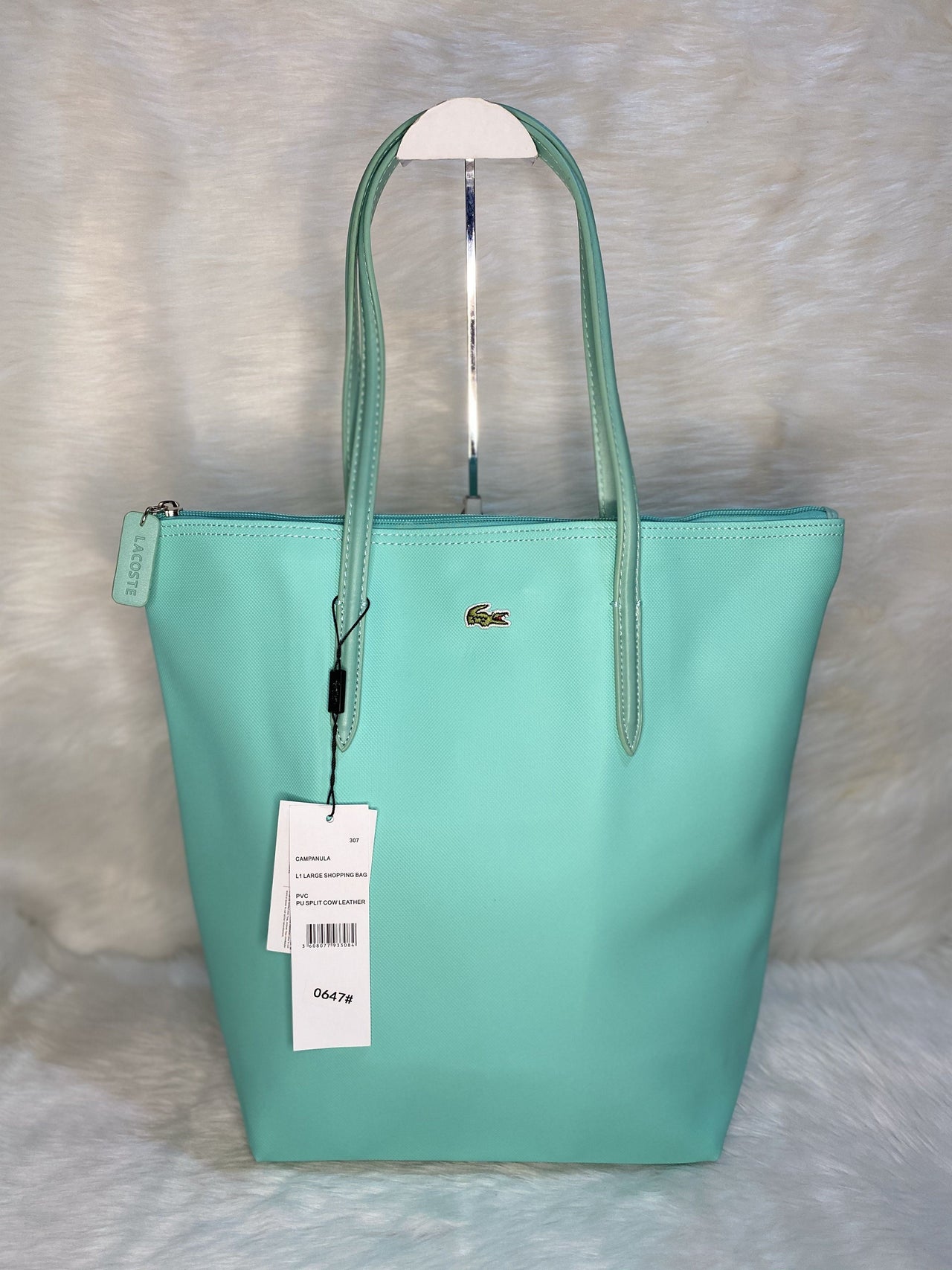 LAC0647 Vertical Tote Bag StyleMoto Mint Green 