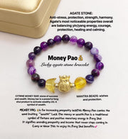 Lucky Money PAO Gemstone Bracelet StyleMoto Purple Agate Stone 