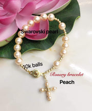 Pearl Rosary Bracelet StyleMoto Peach 