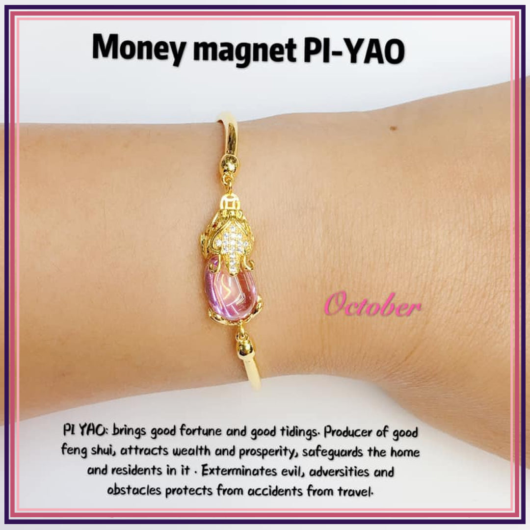 Money Magnet PI-YAO Lucky Crystal BIRTHSTONE Bracelet Bracelets StyleMoto October 