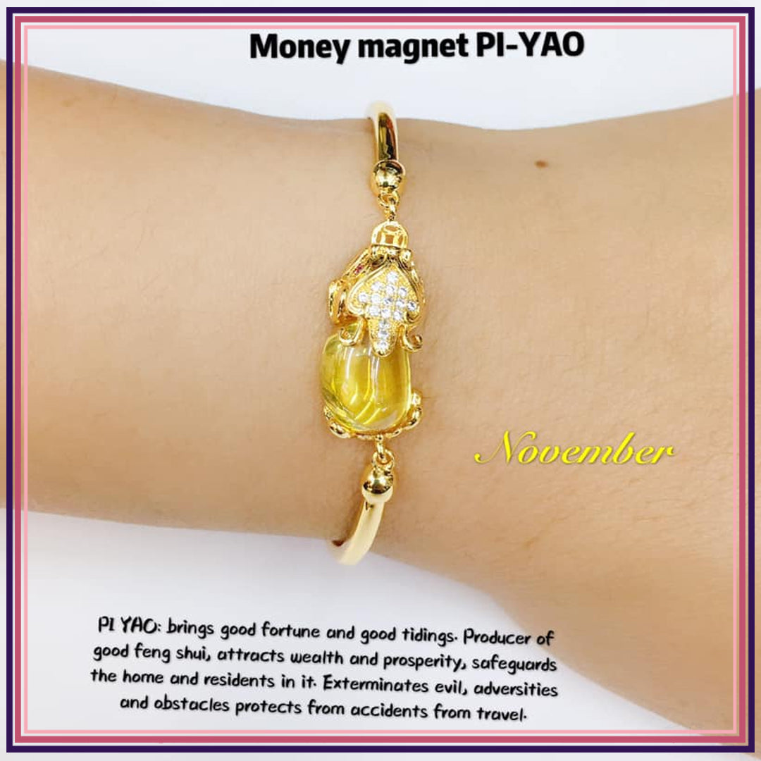Money Magnet PI-YAO Lucky Crystal BIRTHSTONE Bracelet Bracelets StyleMoto November 