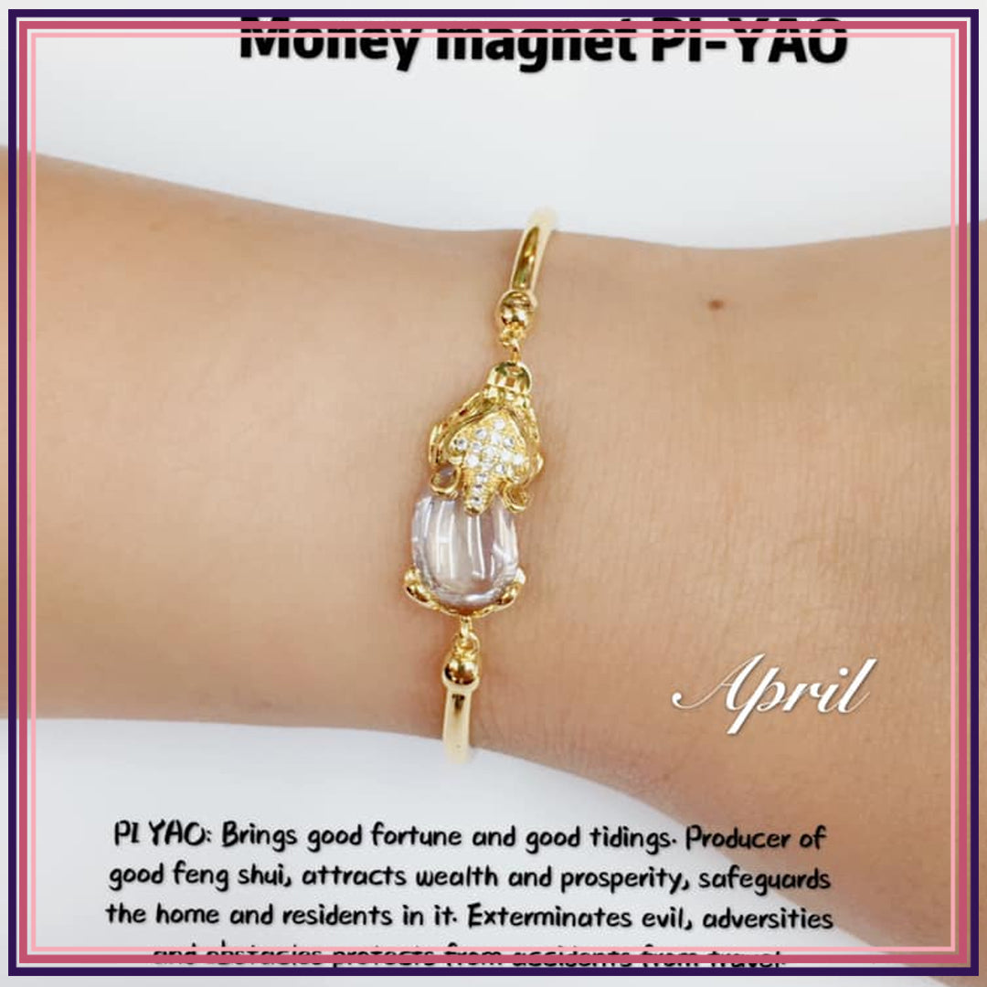 Money Magnet PI-YAO Lucky Crystal BIRTHSTONE Bracelet Bracelets StyleMoto April 