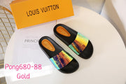 LV680-88 Iridescent Prism Slides Shoes StyleMoto Gold 35 
