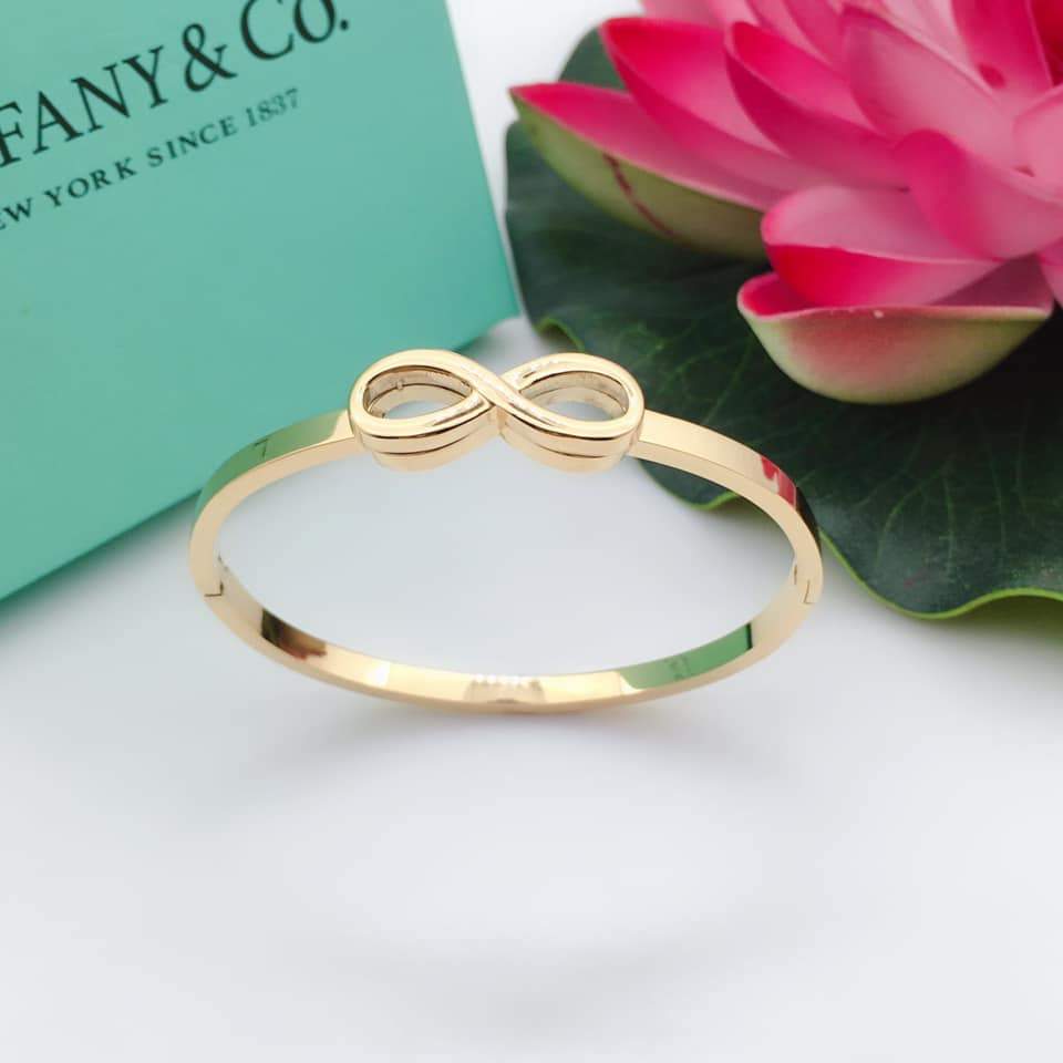Tiffany Stainless Steel Infinity Bangle StyleMoto Gold 