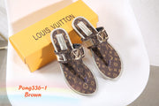LV336-1 Mono Flat Thong Sandals StyleMoto Brown 35 
