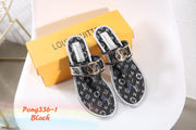 LV336-1 Mono Flat Thong Sandals StyleMoto Black 35 