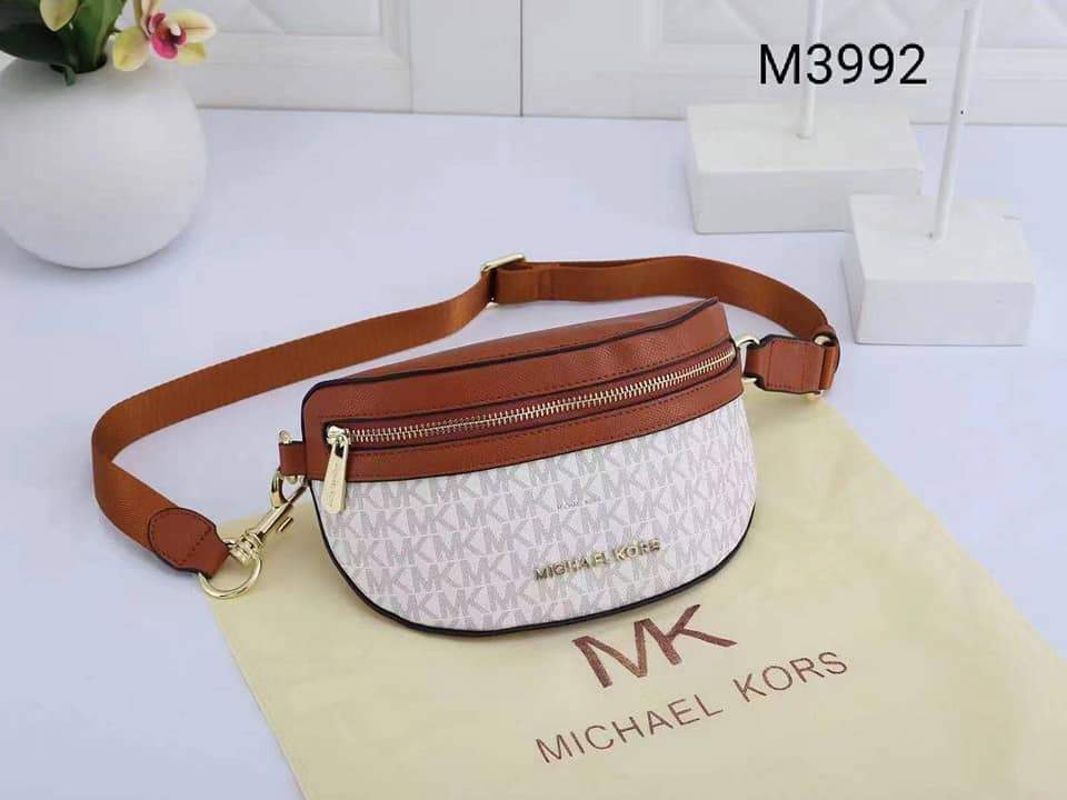 MK3992 Belt Bag StyleMoto White Brown 